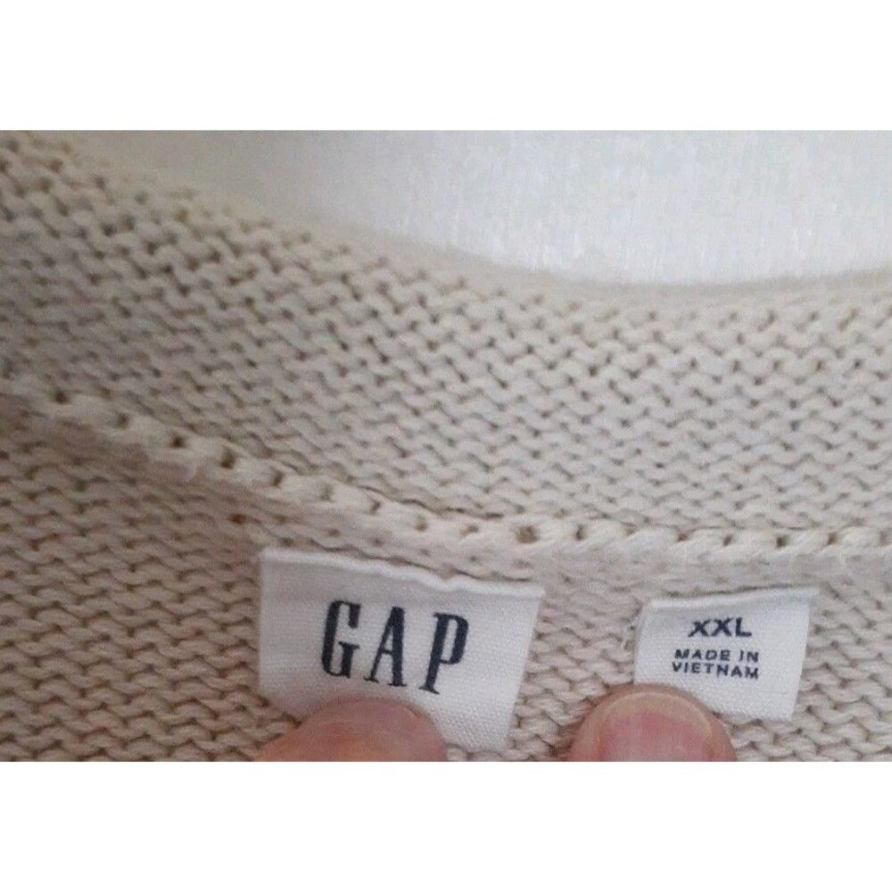 Gap Women's XXL Off White Navy Cotton Striped Sweater Preppy Nautical Look 2x - Picture 2 of 5